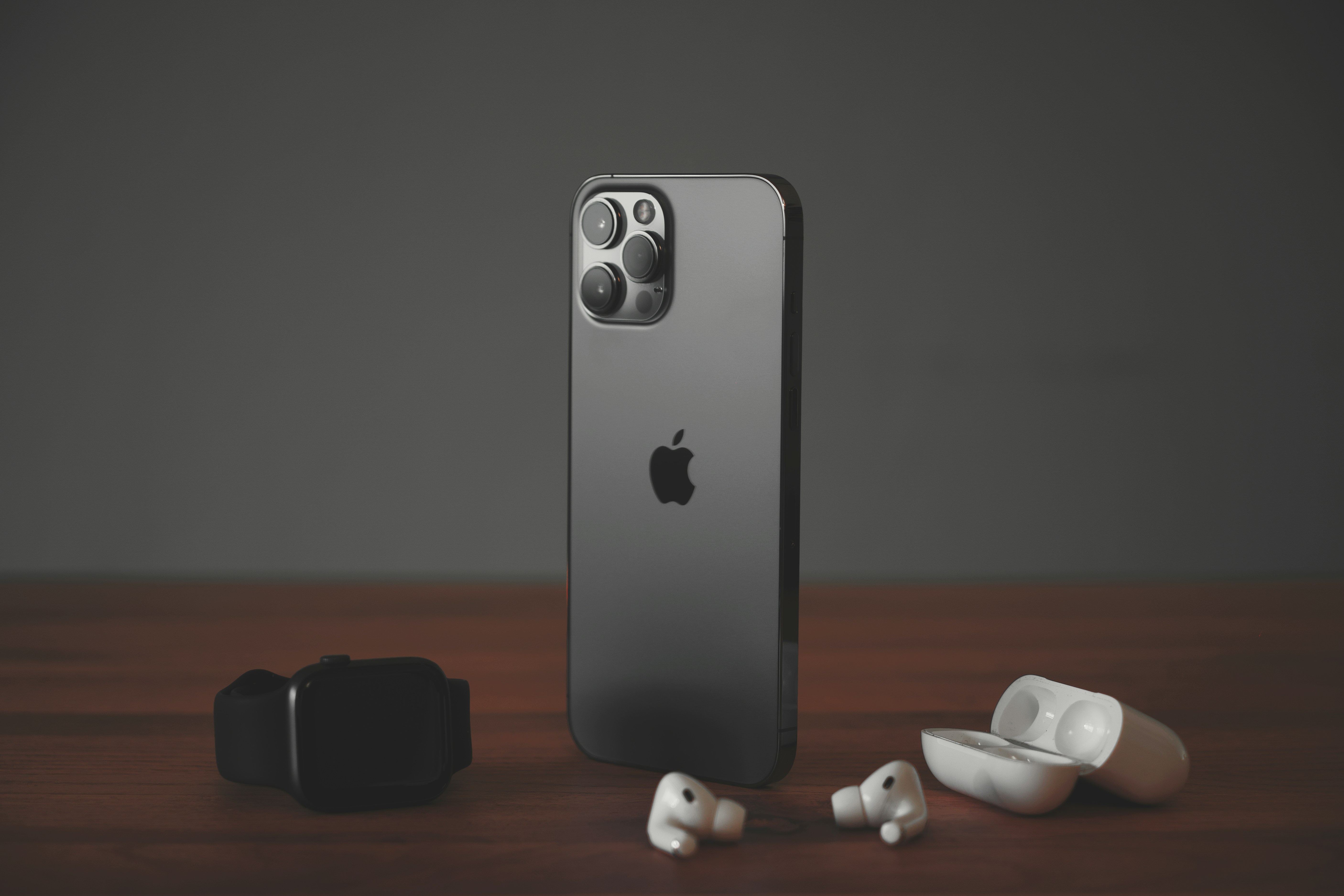 Apple iPhone, Airpods, and smart watch