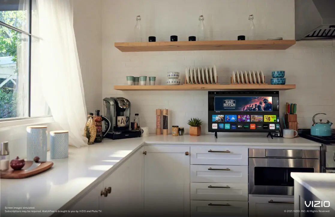 The VIZIO D-Series in a kitchen due to its smaller size and retained high quality.